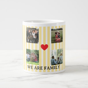 Grande Tasse collage familial rayé pastel