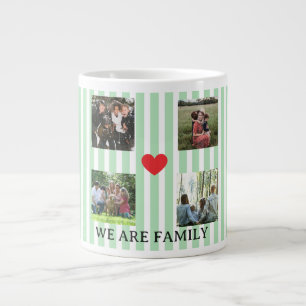 Grande Tasse collage familial rayé pastel