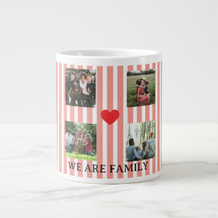 Grande Tasse collage familial rayé pastel