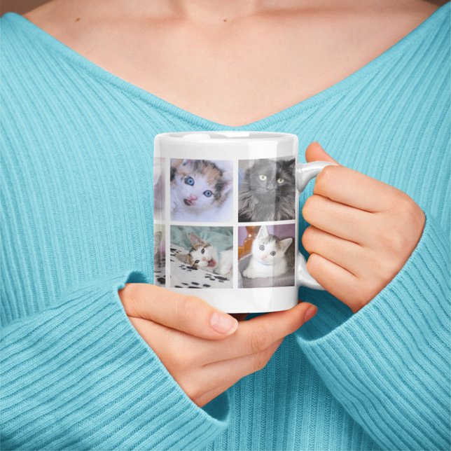 Grande Tasse Collage photo pour animaux de compagnie (Family Pet Photo Collage Jumbo Coffee Mug)