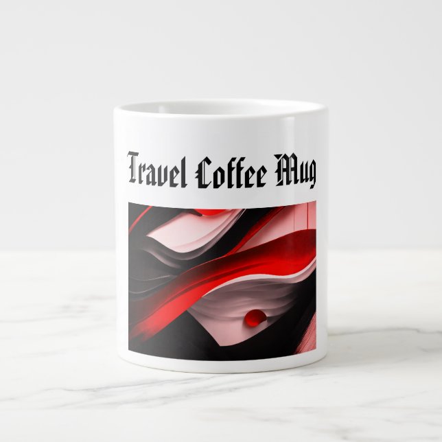 Grande Tasse Collection Abstraite noire et rouge Bold Design mo (Devant)