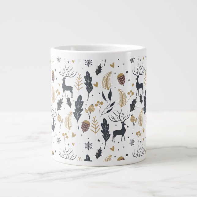 Grande Tasse Collection de voeux de Noël pour les cerfs et les  (Devant)