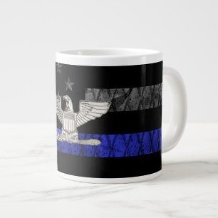 Grande Tasse Colonel Thin Blue Line Distressed Flag