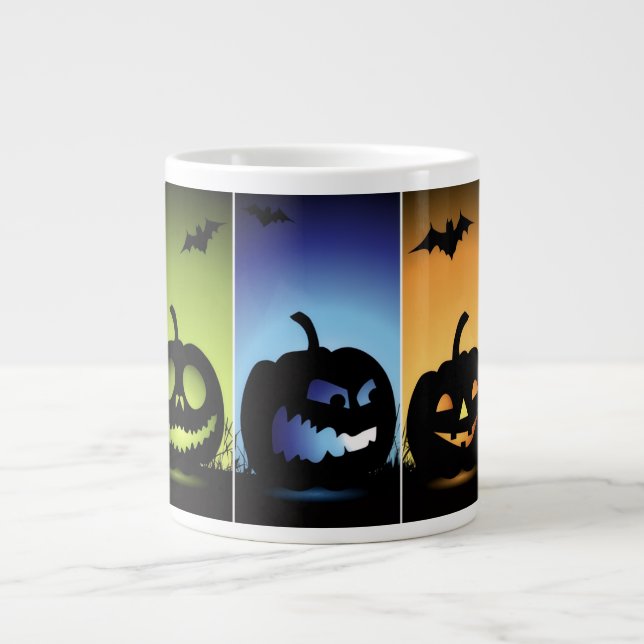 Grande Tasse Colorful Halloween Pumpkins (Devant)