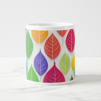 Grande Tasse Colorful Pastel Feuilles Abstrait minimaliste Mug