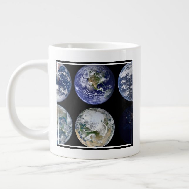 Grande Tasse Comparaison D'Image De Vues Iconiques De La Planèt (Gauche)