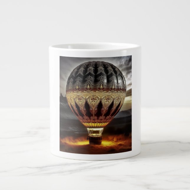 Grande Tasse Complex Design On Semi Transparent Hot Air Balloon (Devant)