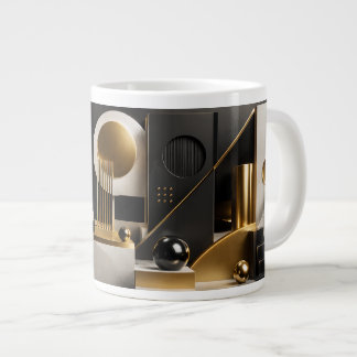 Grande Tasse Composition Moderne Luxueuse : Cadeau Or, Noir