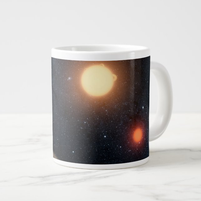 Grande Tasse Concept de l'artiste illustrant Kepler-16b. (Devant droit)