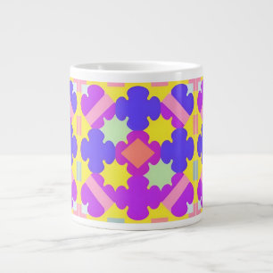 Grande Tasse Conception Abstraite Géométrique Colorée