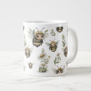 Grande Tasse Conception d'abeille à l'aquarelle mignonne   Abei