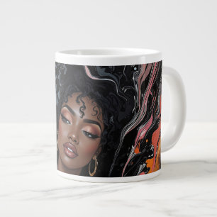 Grande Tasse Conception d'art en mouvement acrylique Beauté afr