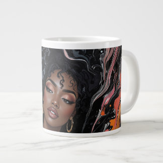 Grande Tasse Conception d'art en mouvement acrylique Beauté afr