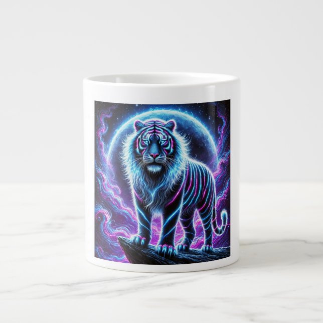 Grande Tasse Conception de boue de spécialité Neon Energy Tiger (Devant)