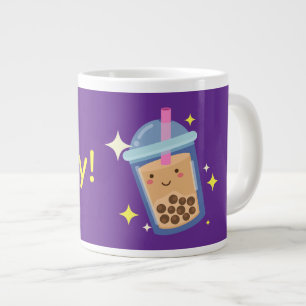 Grande Tasse Conception de Bubble Tea Mignon Heureux