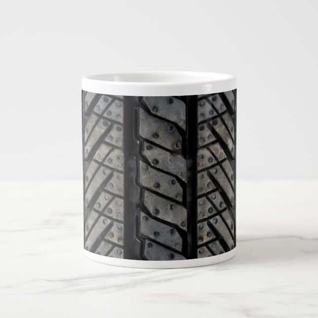 Grande Tasse Conception de la texture du fil en caoutchouc noir (Devant)
