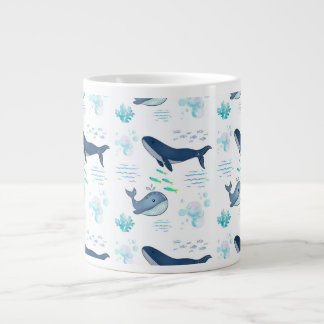 Grande Tasse Conception de l'aquarelle adorable pour la baleine