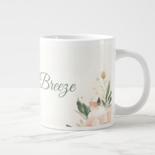 Grande Tasse Conception de mug de mariage Blush & Breeze – Flor