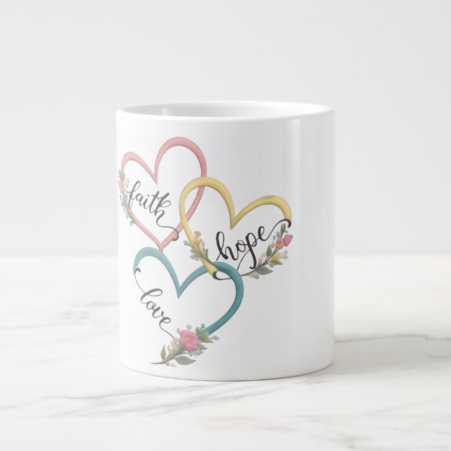 Grande Tasse Conception de mug Foi Espoir Amour (Devant)