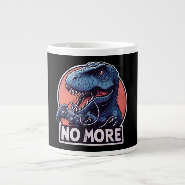 Grande Tasse Conception de T-Rex Gamer No More (Devant)