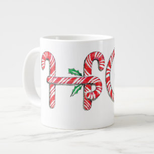 Grande Tasse Conception de texte de canne en bonbon mignonne av