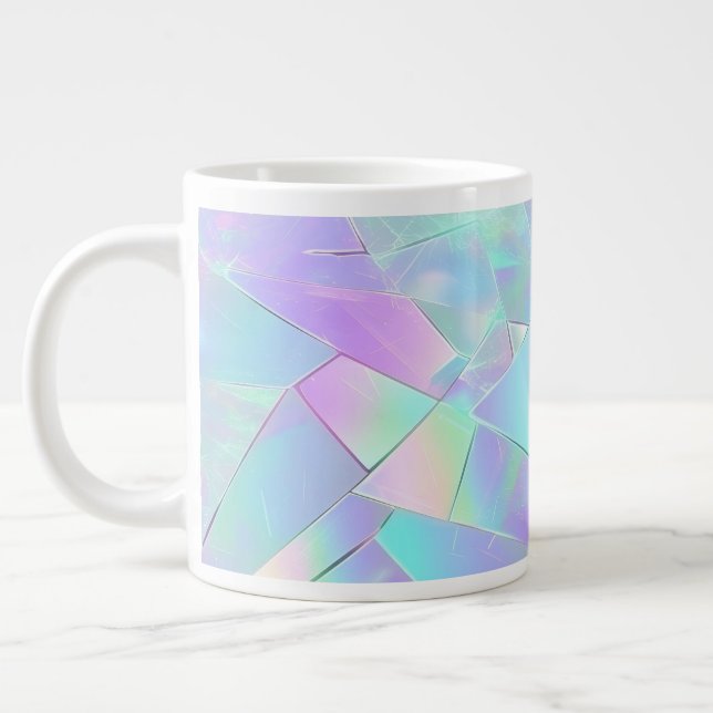 Grande Tasse Conception turquoise et violette Iridescente (Gauche)
