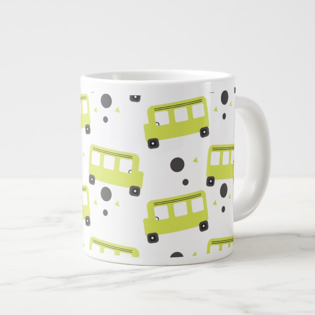 Grande Tasse Conducteur de bus scolaire Confetti Jaune (Devant droit)