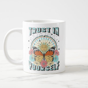 Grande Tasse Confiance en soi   Soleil céleste et papillon