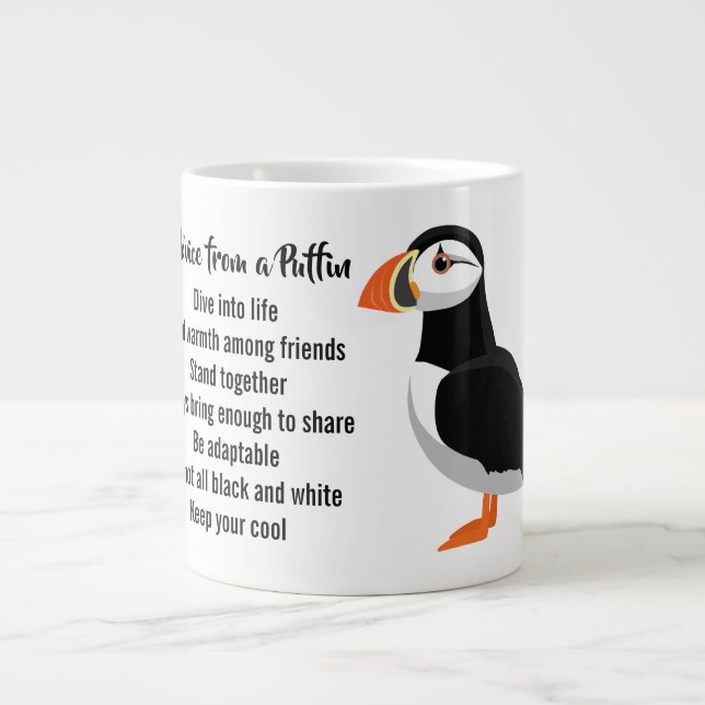 Grande Tasse Conseil d'un design Puffin (Devant)