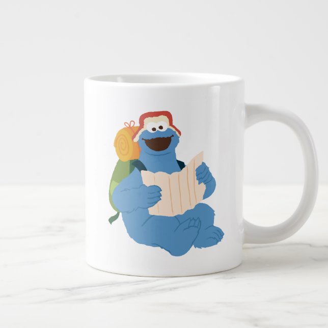 Grande Tasse Cookies Monster Lire Une Carte (Droite)