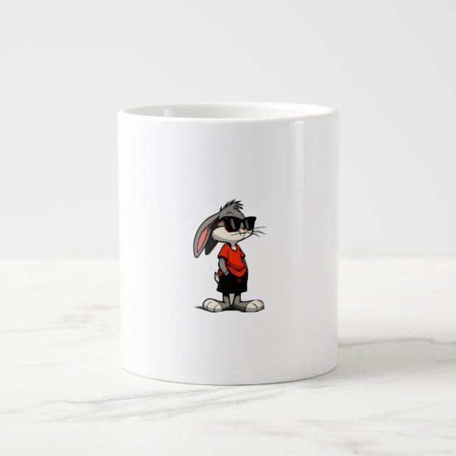 Grande Tasse Cool Bunny in Shades Cartoon Illustration (Devant)
