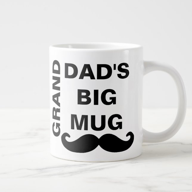 Grande Tasse Cool Fête des pères noir et blanc Grand Papa's Big (Droite)