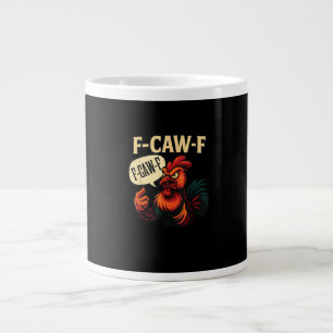 Grande Tasse Coq furieux drôle F Caw Graphique Style Rétro
