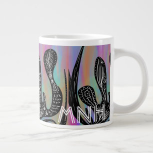 Grande Tasse Corail Arc-en-ciel Coloré Doodle