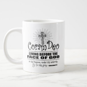 Grande Tasse "Coram Deo" 20 oz JUMBO Mug (Noir)