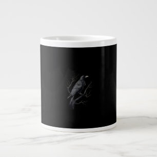 Grande Tasse Corbeau, F-Caw-F Oiseau Drôle Lune Gothique Humour
