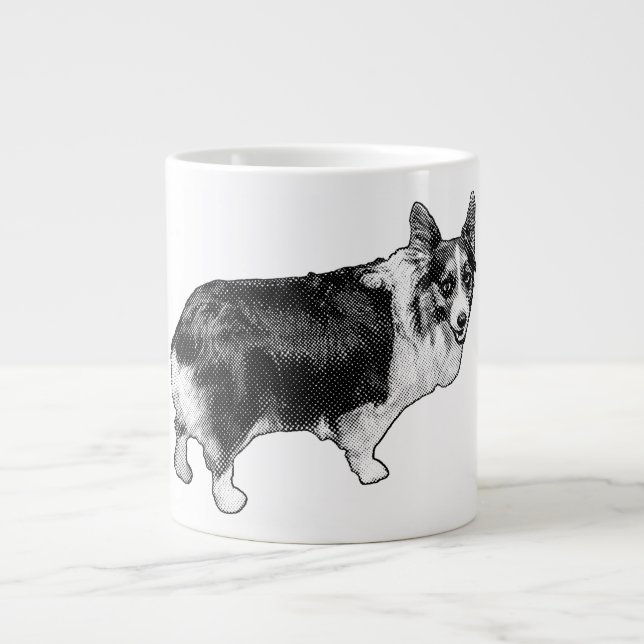 Grande Tasse Corgi Prism Holiday Wink (Devant)