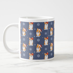 Grande Tasse Corgis à Santa Hats et Snowflakes Motif