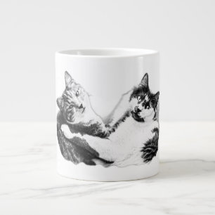 Grande Tasse Cosy deux chats Portrait Mug