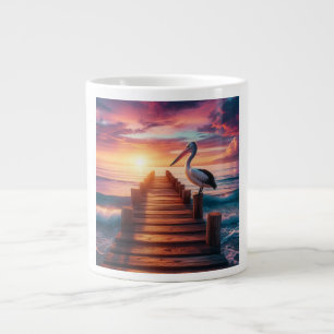 Grande Tasse Coucher de soleil marin/côtier/plage de pélican