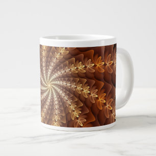 Grande Tasse Couleurs chaudes, motif d'art fractal moderne trip