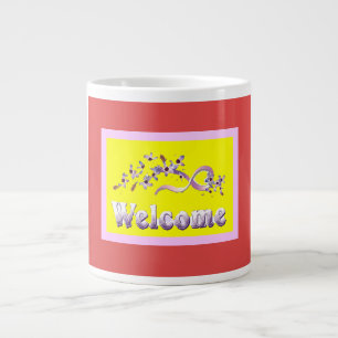 Grande Tasse Couleurs thématiques d'accueil argent rouge jaune 