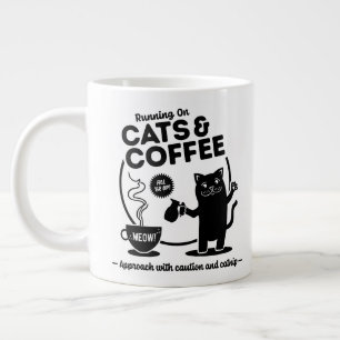 Grande Tasse Courir sur les chats et le café