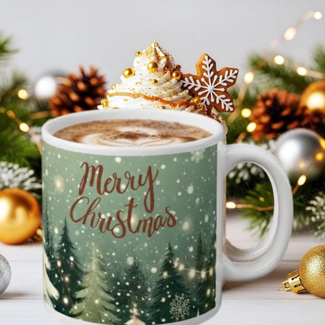 Grande Tasse Cozy Winter Forest "Merry Christmas" Mug (Créateur téléchargé)