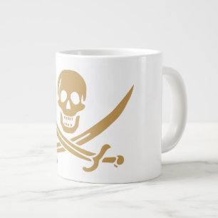 Grande Tasse Crâne et Cutlass d'or aztèque Pirate Calico Jack