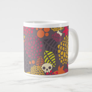 Grande Tasse Crânes et fleurs