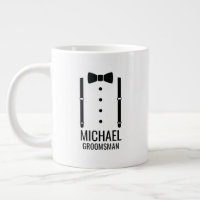 Cravate Mariage noir Groomsmen personnalisé