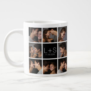 Grande Tasse Créez Votre Propre Collage de Photos de Mariage Mo