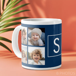 Grande Tasse Créez Votre Propre Collage Instagram Monogramme Pe
