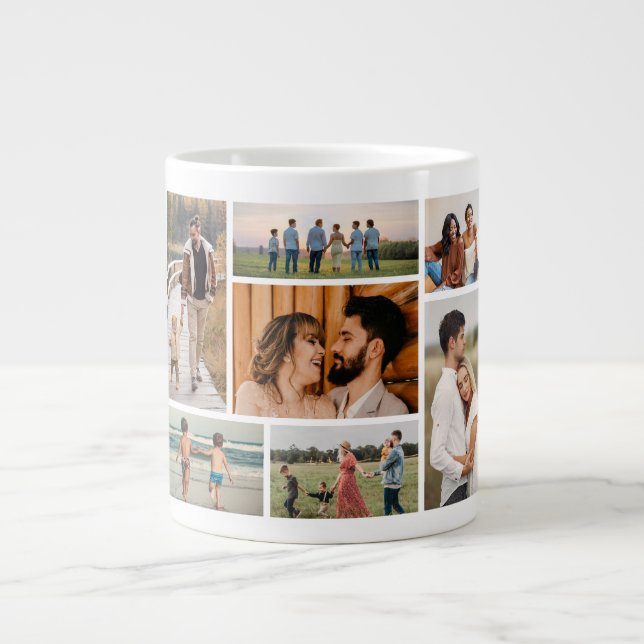Grande Tasse Créez votre propre collection de 7 photos (Devant)